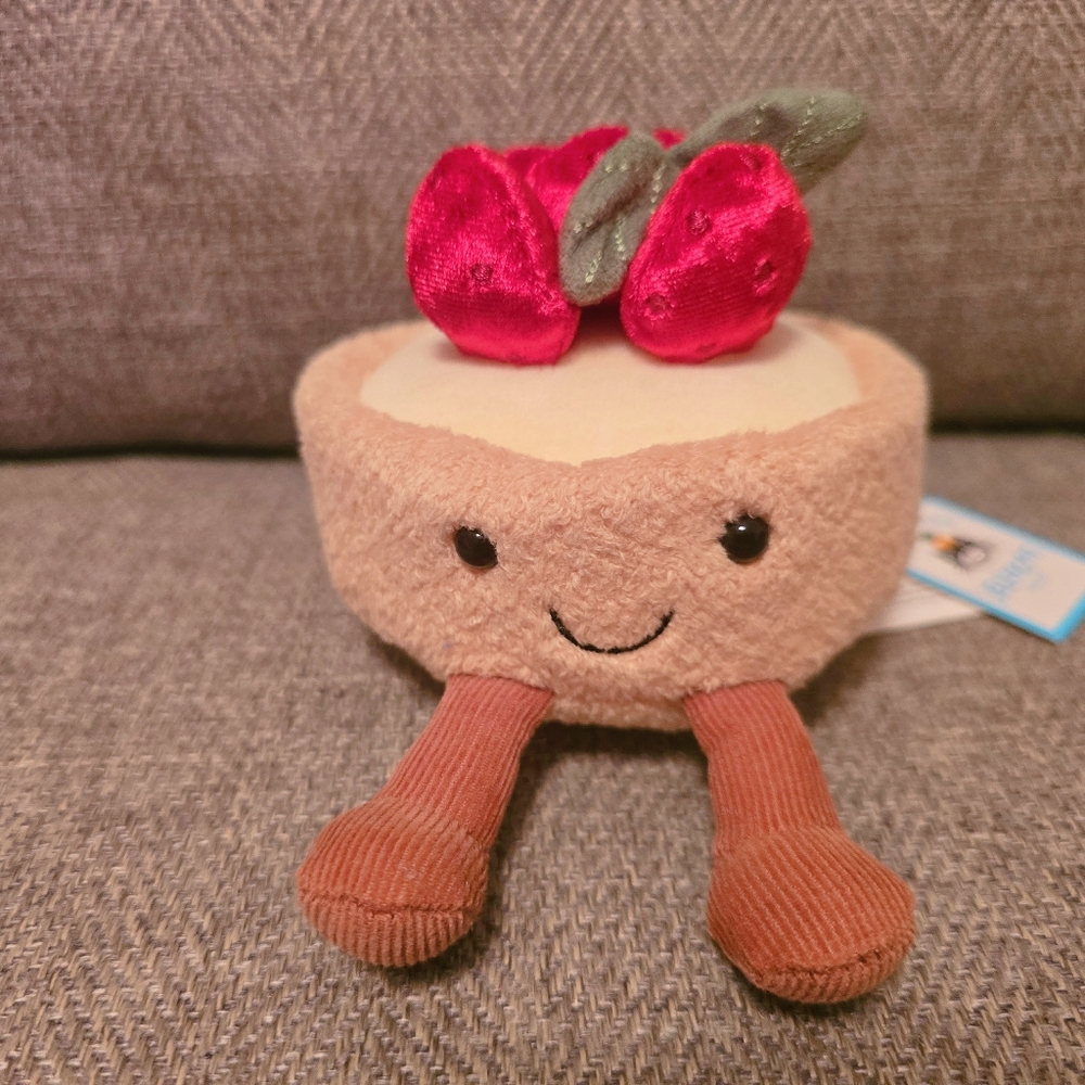Jellycat Amuseables Fleurette Tarte Aux Fraises Strawberry Tarte